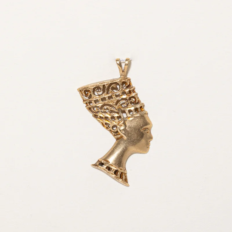 10k Yellow Gold Cleopatra Queen Pendant