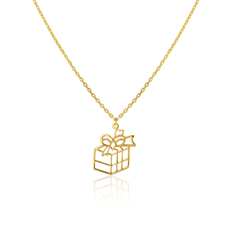 9ct Yellow Gold Wrapped Gift Pendant With Chain