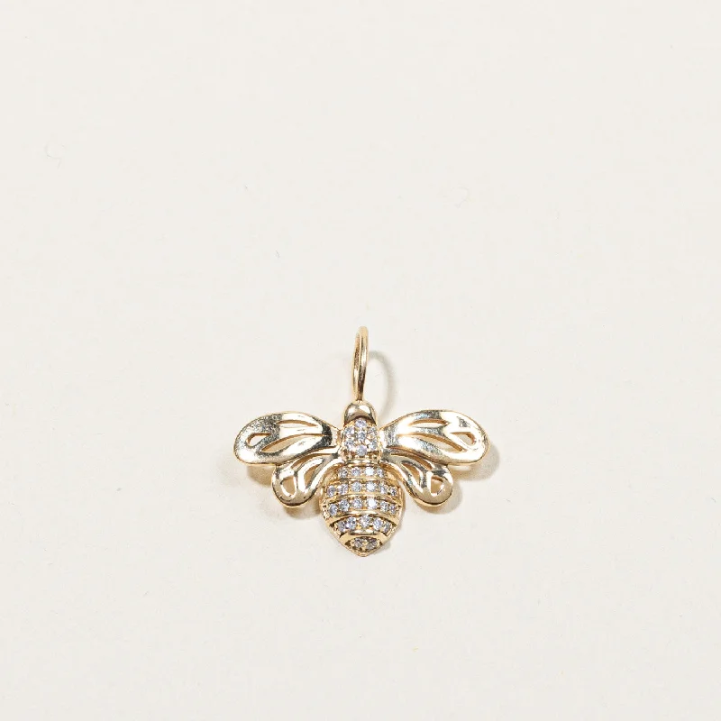 Cluster Diamond Bee Pendant | 0.08ctw |