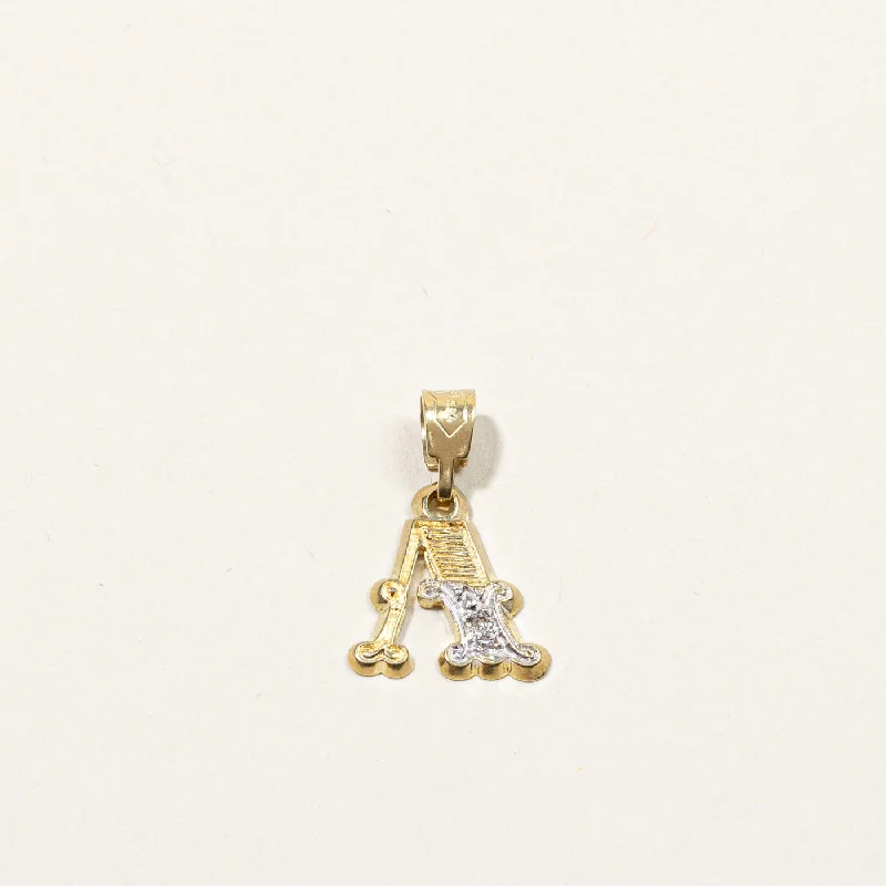 Diamond A Letter Gold Pendant | 0.01ct |