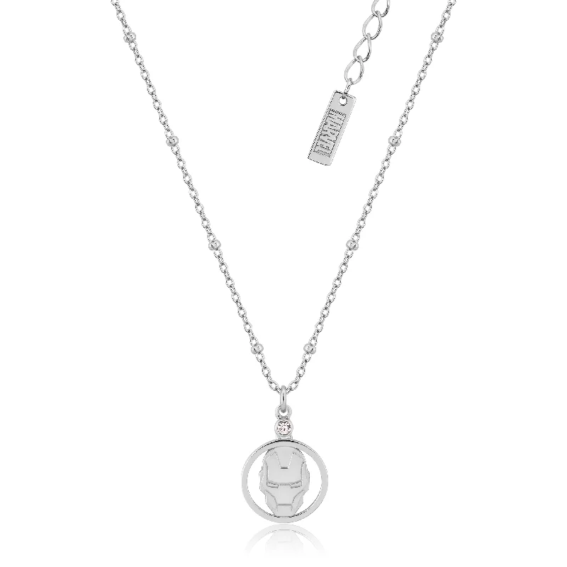 Disney Sterling Silver Iron Man Pendant On 45cm Chain