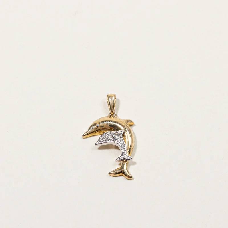 Double Dolphin Diamond Pendant | 0.04ctw |