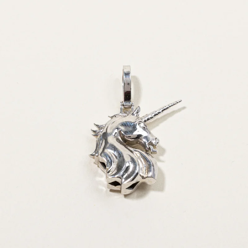 White Gold Unicorn Diamond Pendant | 0.02ctw |