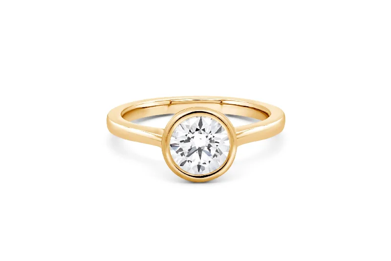 1.00CT Lab Grown Round Cut Yellow Gold Engagement Ring