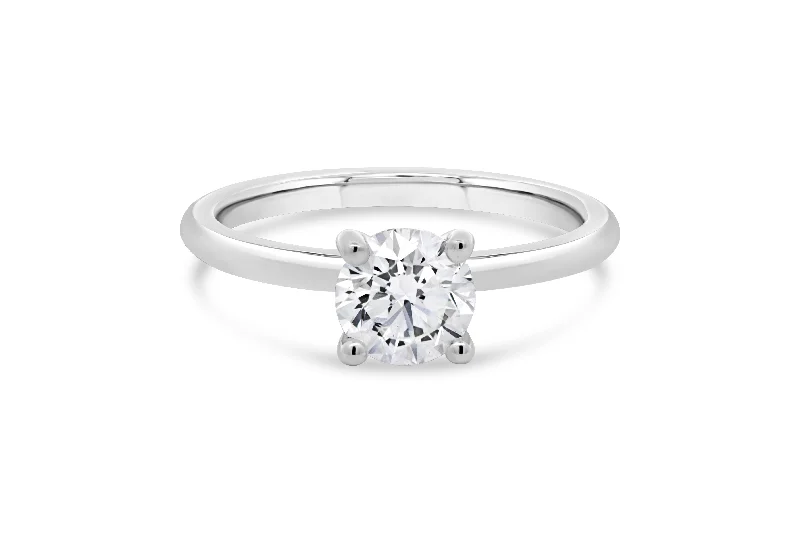 1.00CT T.D.W Lab Grown Round White Gold Engagement Ring