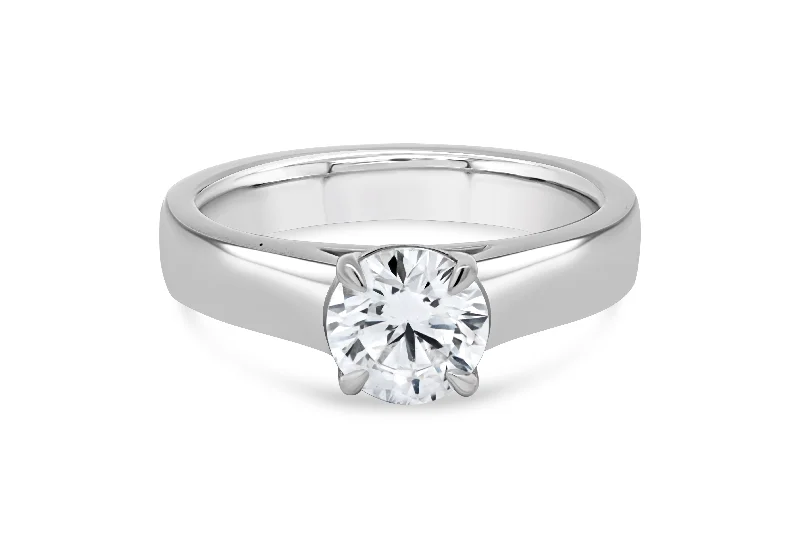 1.00CT T.D.W Lab Grown Round White Gold Engagement Ring