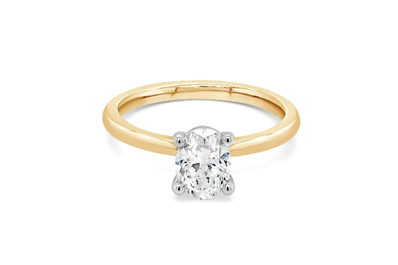 1.03CT Oval Engagement Ring: Yellow Gold