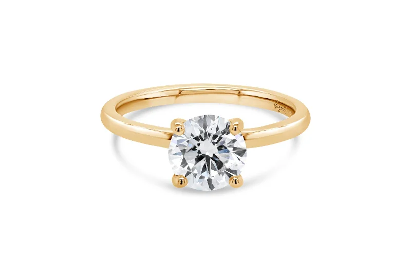 1.50.CTW Diamond Lab Grown Engagement Ring: Yellow Gold