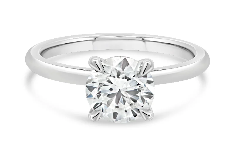 1.50CT T.D.W Lab Grown Round Cut White Gold Engagement Ring