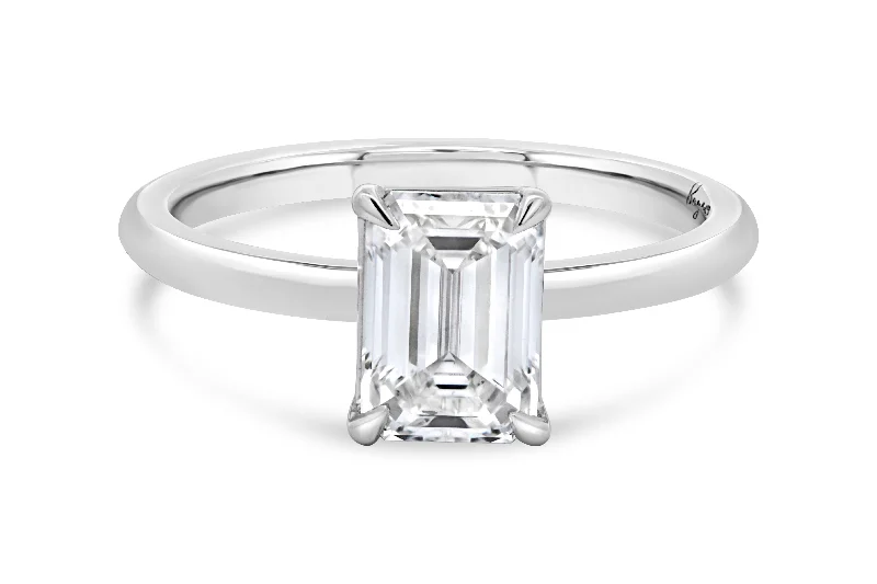 1.53CT T.D.W Lab Grown Emerald Cut White Gold Engagement Ring