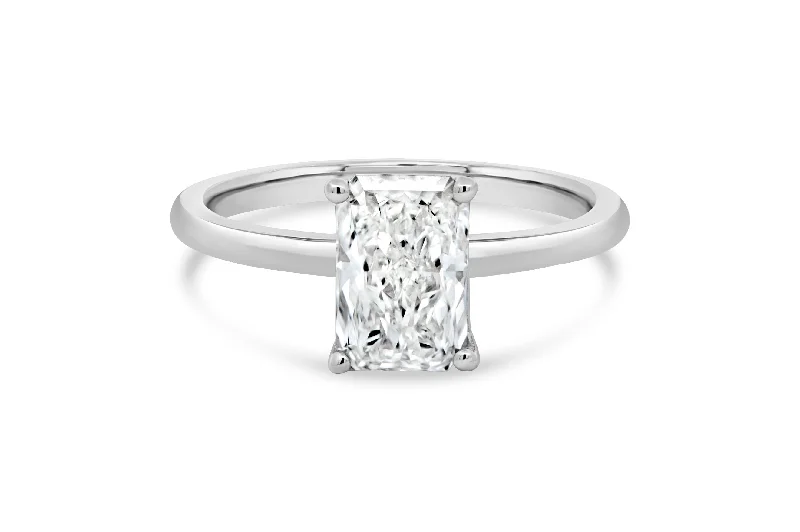 1.54CT Lab Grown Radiant Cut White Gold Engagement Ring