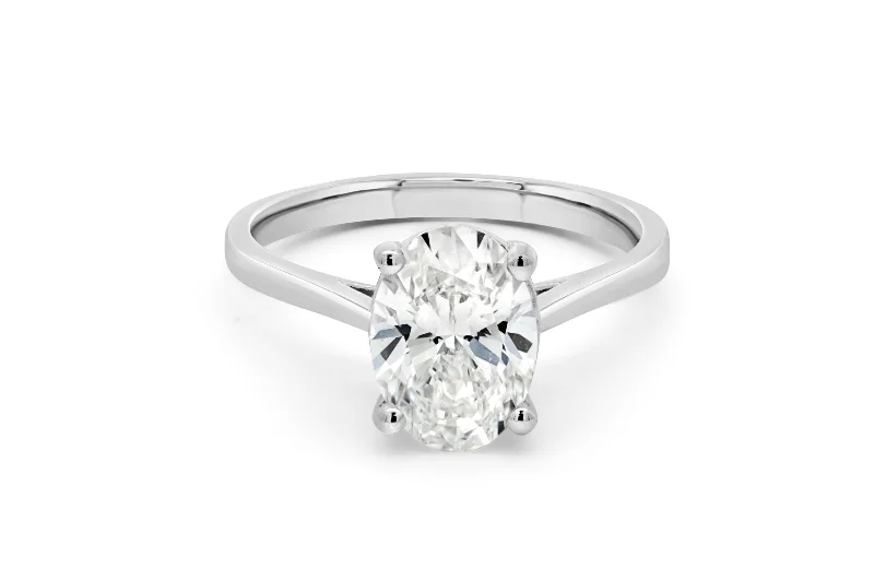 2.00CT Lab Grown Oval Cut Engagement Ring