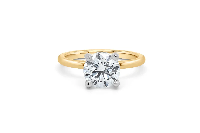 2.08CT Lab Grown Round Diamond Yellow Gold Engagement Ring