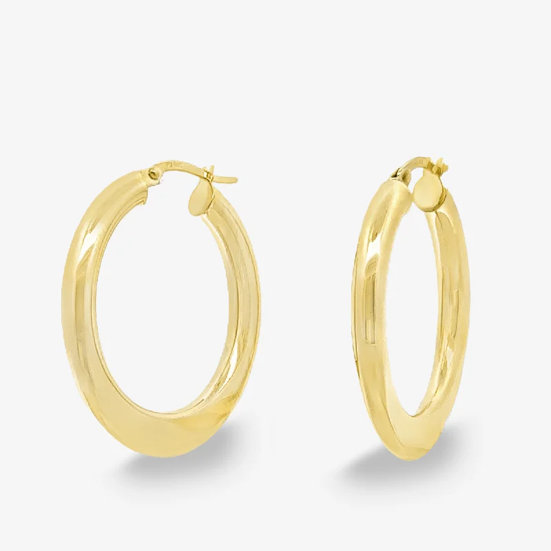 2.7mm Graduated 1.25" Flat to Round Hoop Earrings