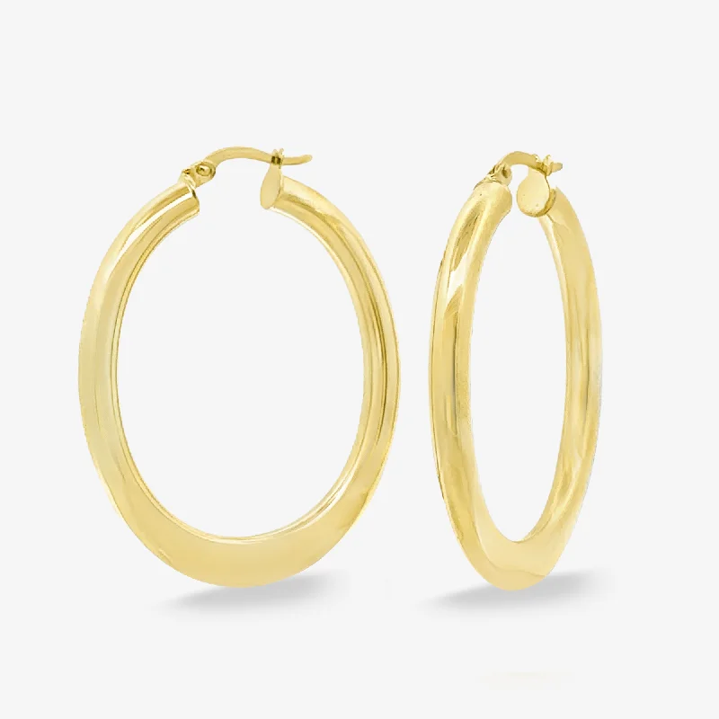 2.7mm Graduated 1.5" Flat to Round Hoop Earrings