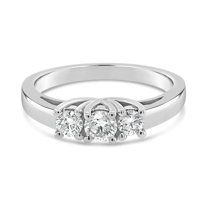 .50CT Bogart's Royal Trinity Ring: White Gold