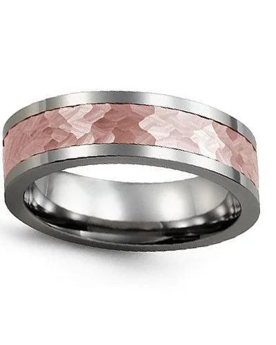 9mm Tungsten & Rose Gold Ring