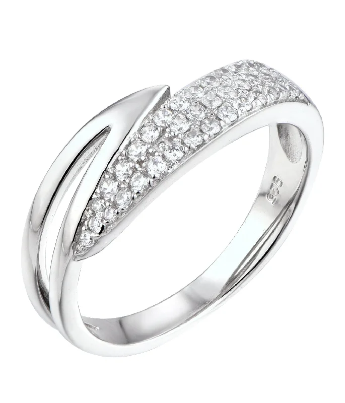 Casablanca Sterling Silver Fancy CZ Ring