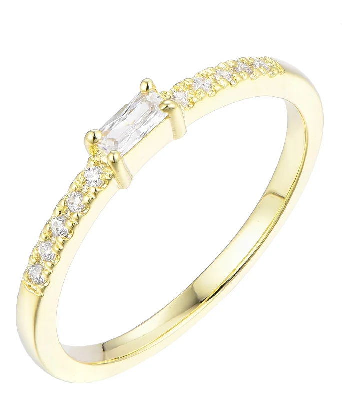 Casablanca Yellow Gold Plated & CZ Ring