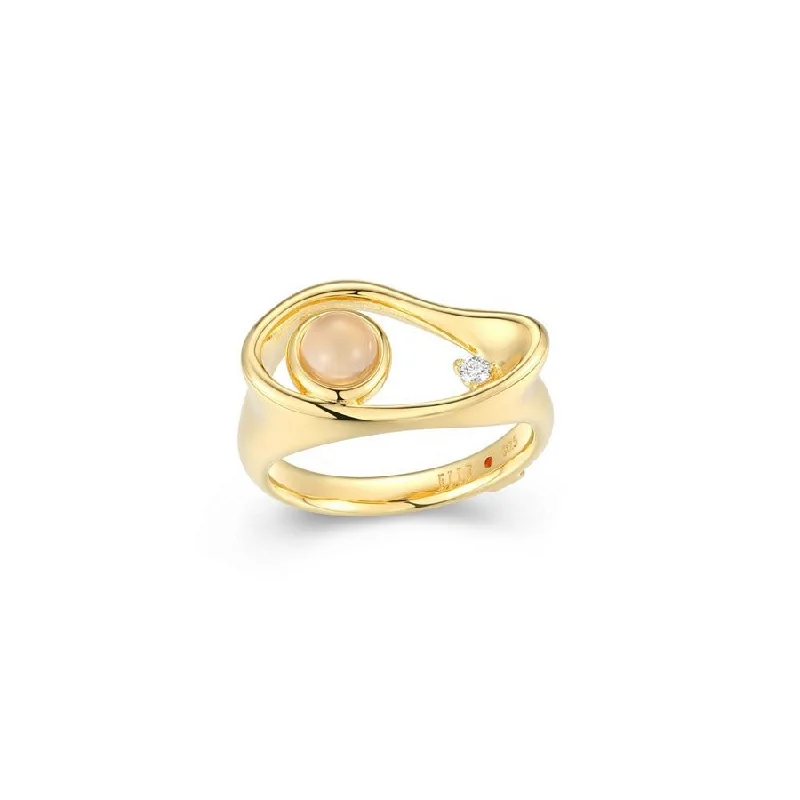 Elle Gold Plated Moonstone Ring