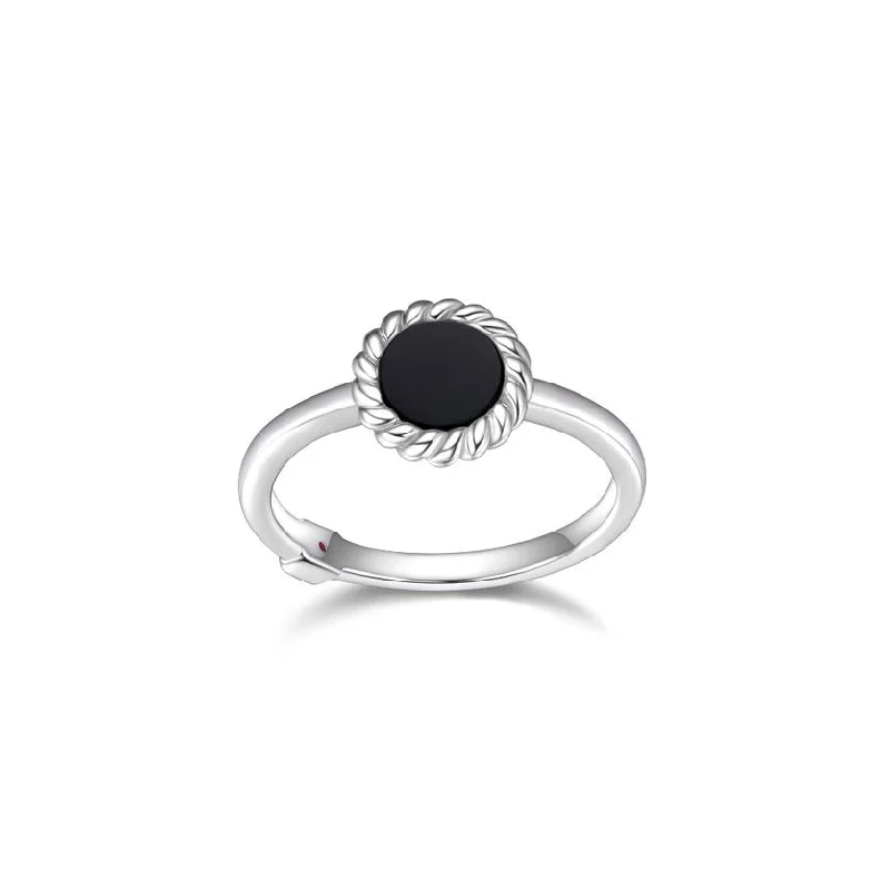 Elle Nautical Black Ring