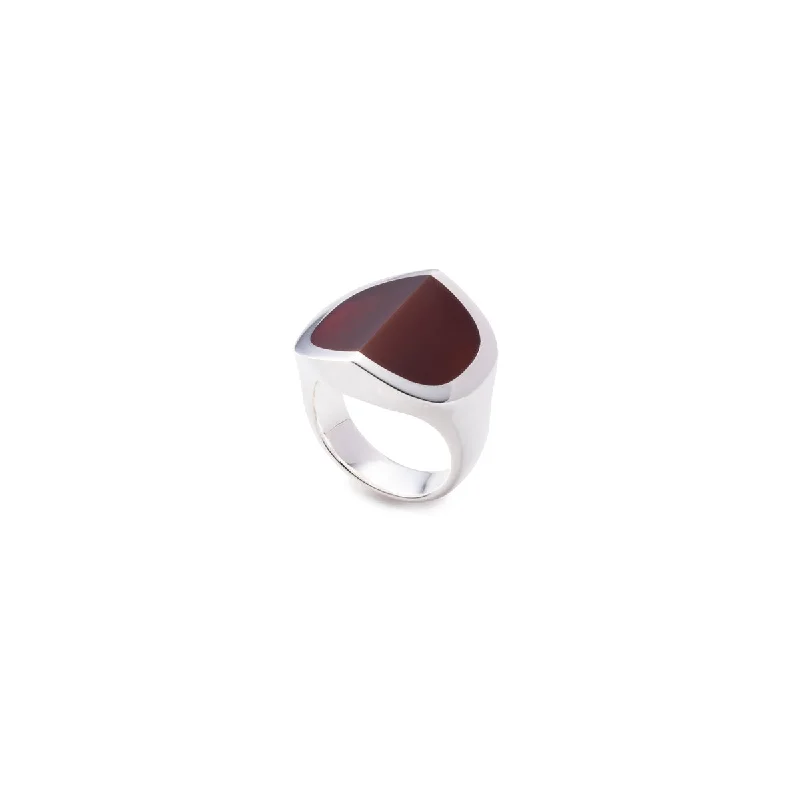 "EQUINOX"-Pyramid Carnelian Ring Large size