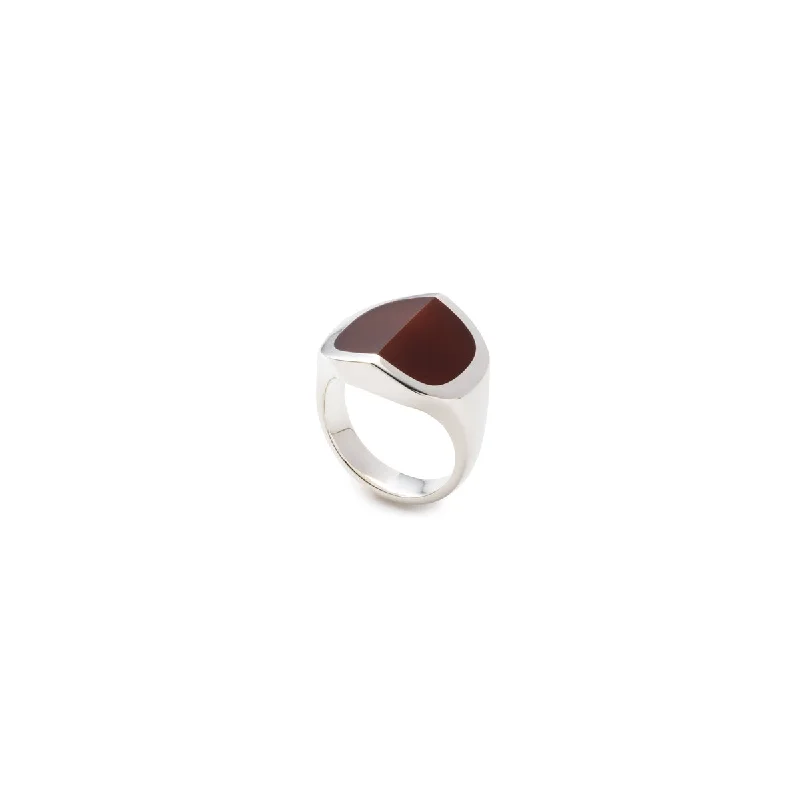 "EQUINOX"-Pyramid Carnelian Ring Medium size