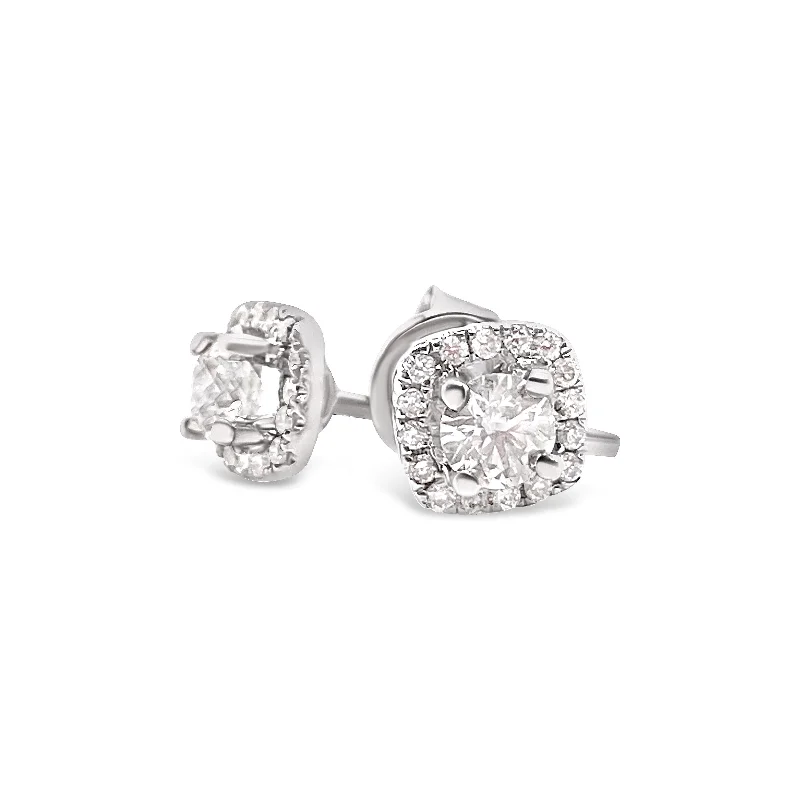 Forevermark White Gold Diamond Halo Earrings