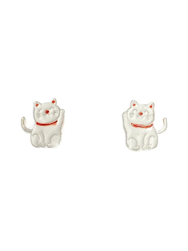 Lucky Cat Enamel Posts by Tomas