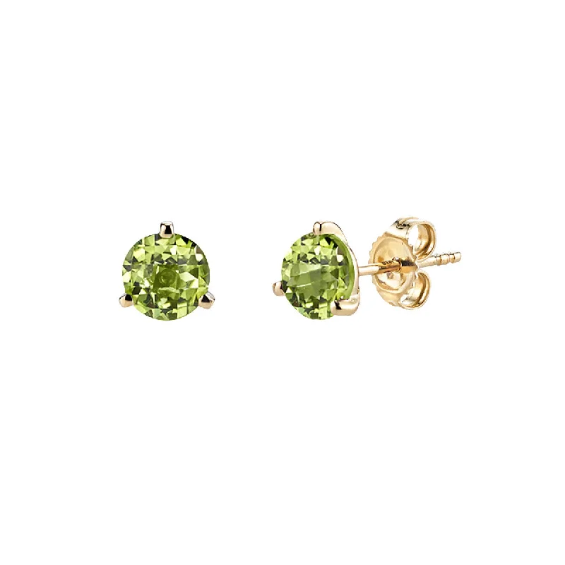 Peridot 14K Yellow Gold Stud Earrings