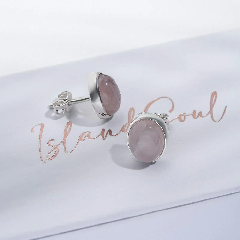 Rose Quartz Stud Earrings