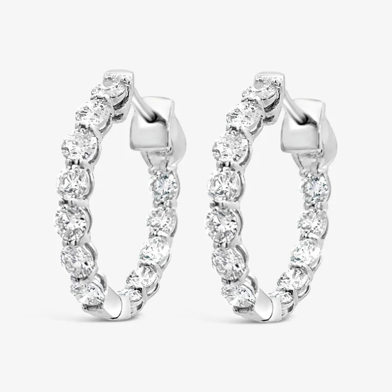 Round 1" Eternity 3.80CT Hoop Earrings