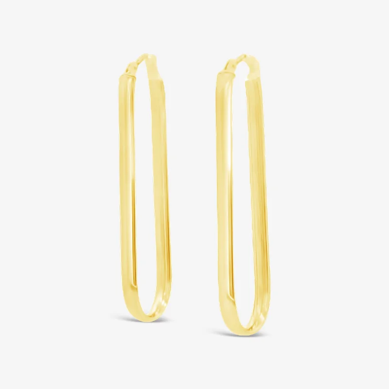 Squared Paper Clip Hoop Earrings