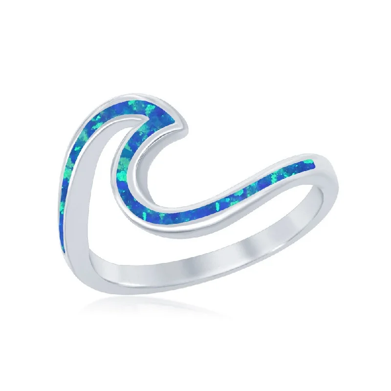 Wave Ring: Blue Opal