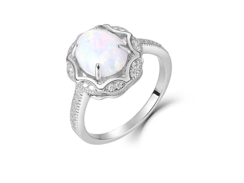 Sterling Silver Opal Ring