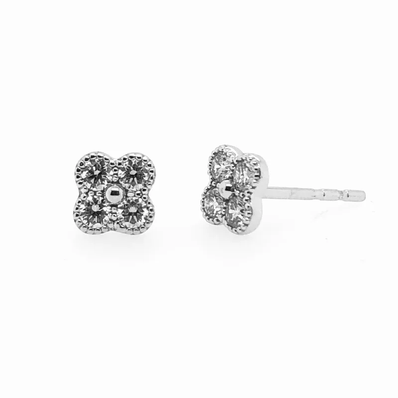 White Gold Diamond Fashion Stud Earrings