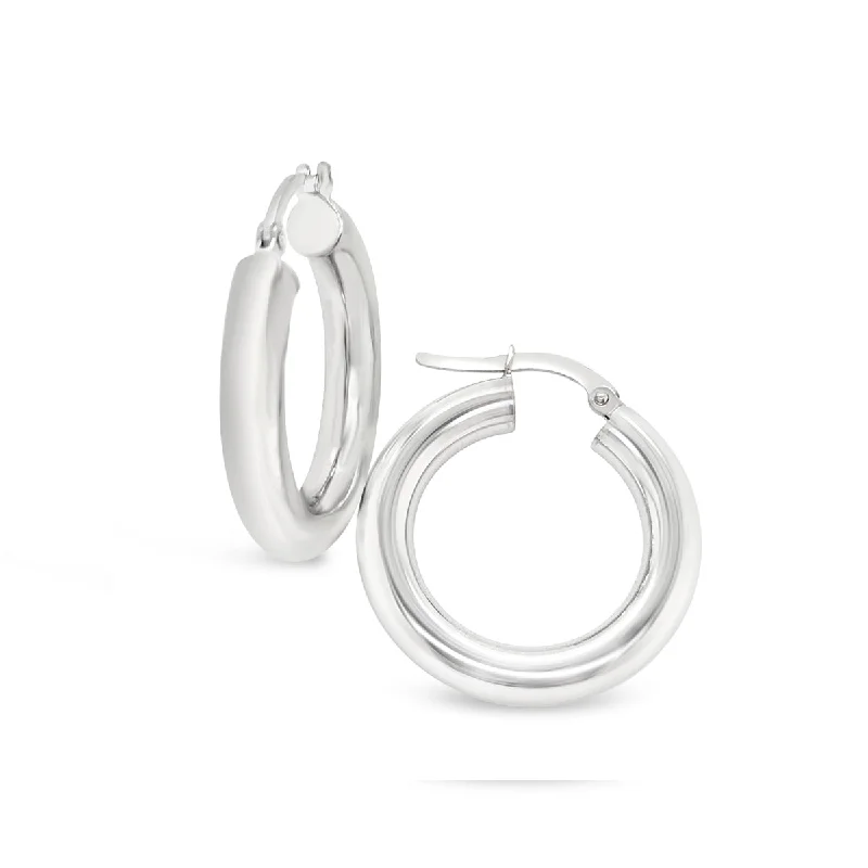 White Gold Fashion Hoop Earrings