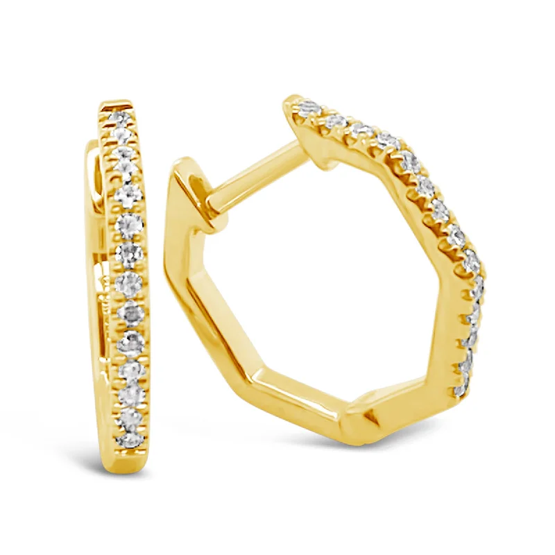 Yellow Gold Diamond Huggie Earrings