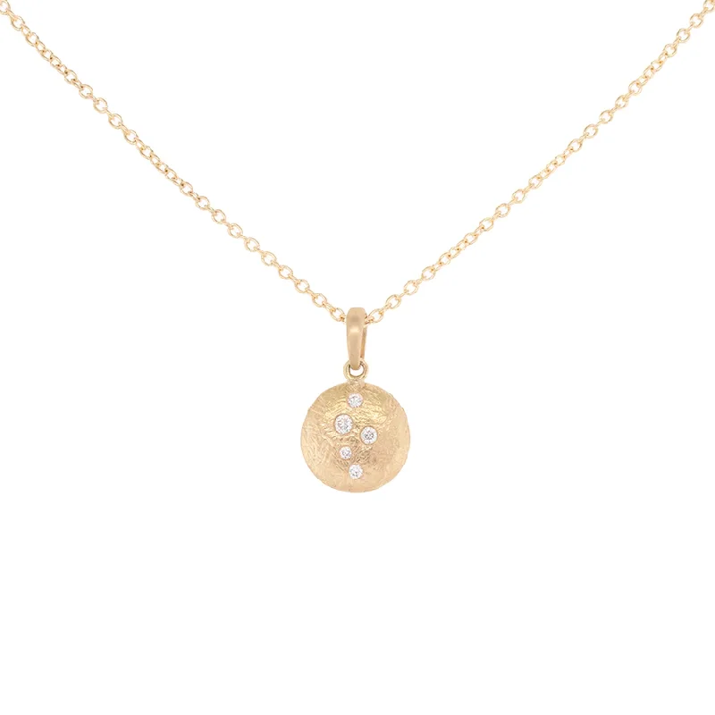 12mm 'Boulder' Dancing Diamond Disc Necklace