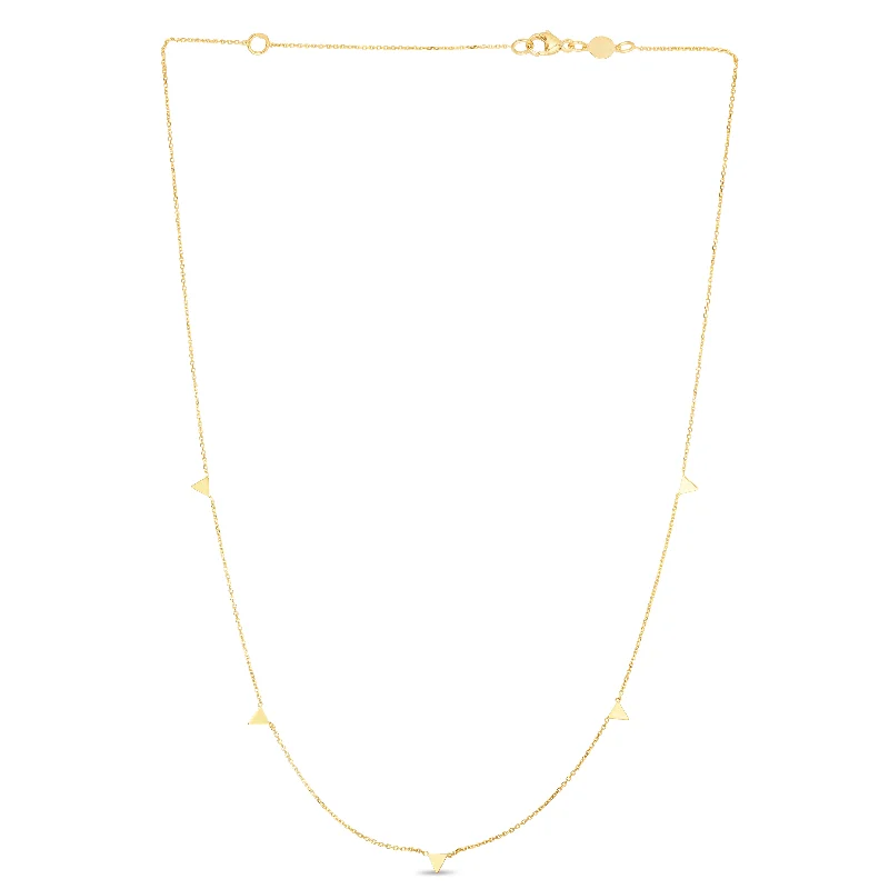 14K Gold Dangle Spike Necklace