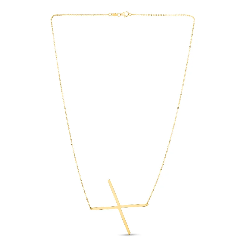 14K Gold Large Initial X Necklace