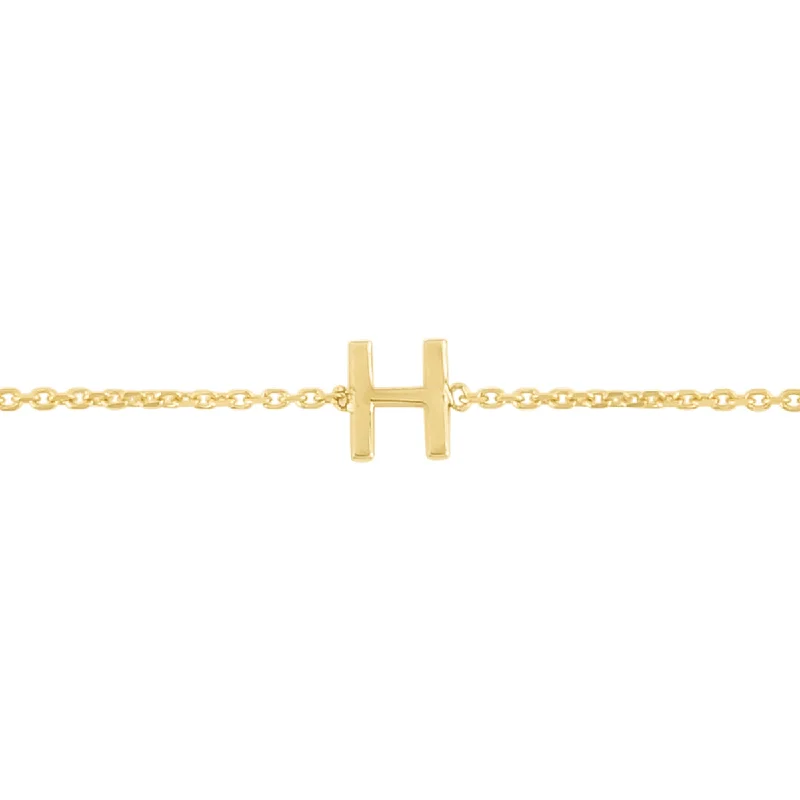 14K Mini Initial H Necklace