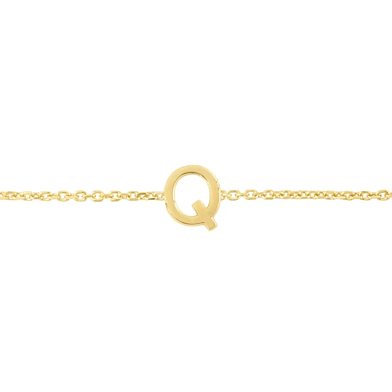 14K Mini Initial Q Necklace