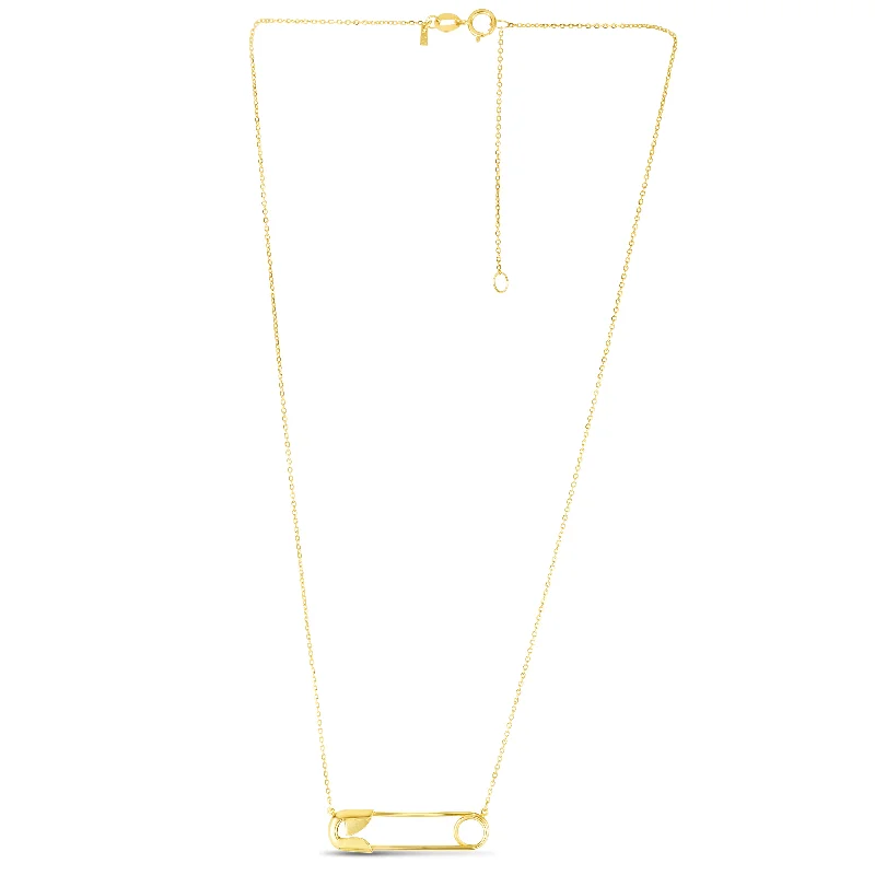 14K Safety Pin Necklace