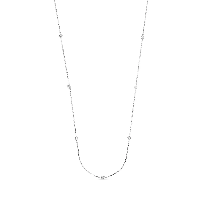 By The Yard Necklace in 18K White Gold & 1.00ct Fancy Diamonds