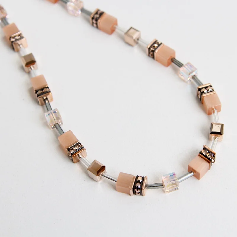 Peach Geo Cube Necklace