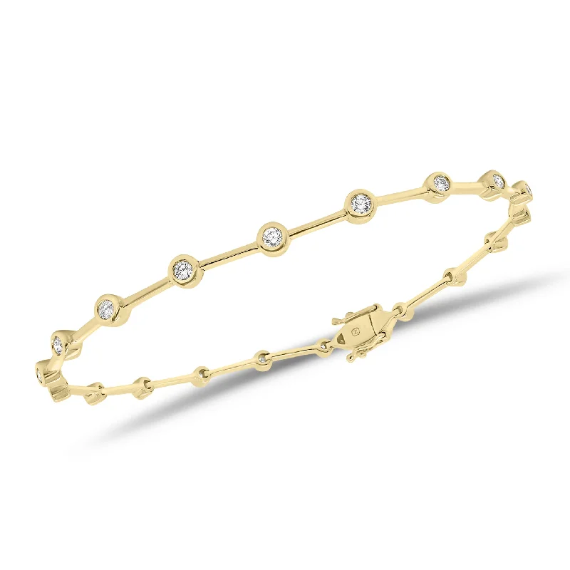 Bezel-Set Diamond Bar Bracelet