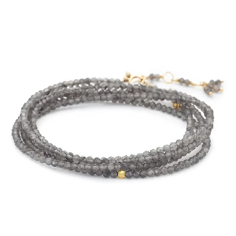 Slate Moonstone Wrap Bracelet & Necklace