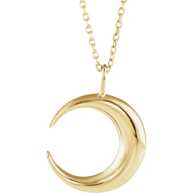 Crescent Moon Necklace - 14k Yellow Gold