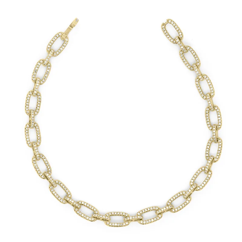 Diamond Elongated Chain Link Bracelet